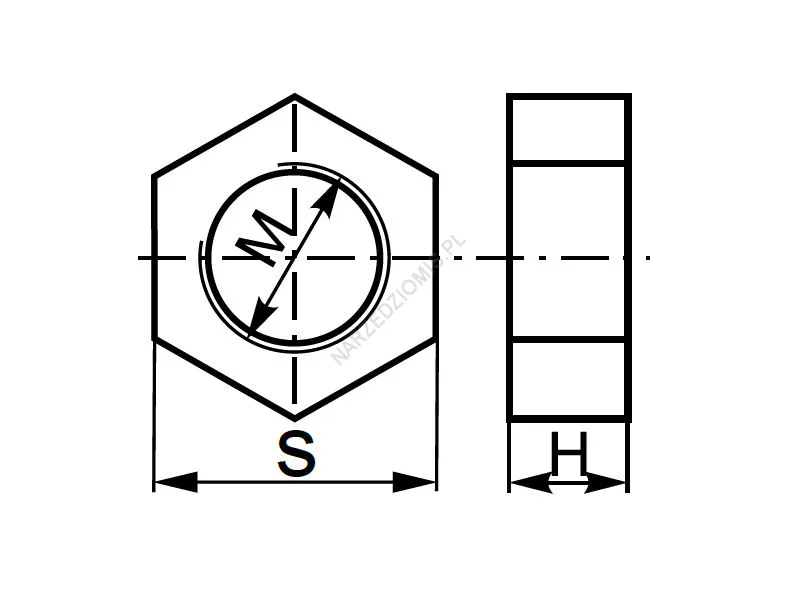 Rysunek techniczny: Części zamienne - CZNA nakrętka M12x1,5 H10,5 - KOLNO
